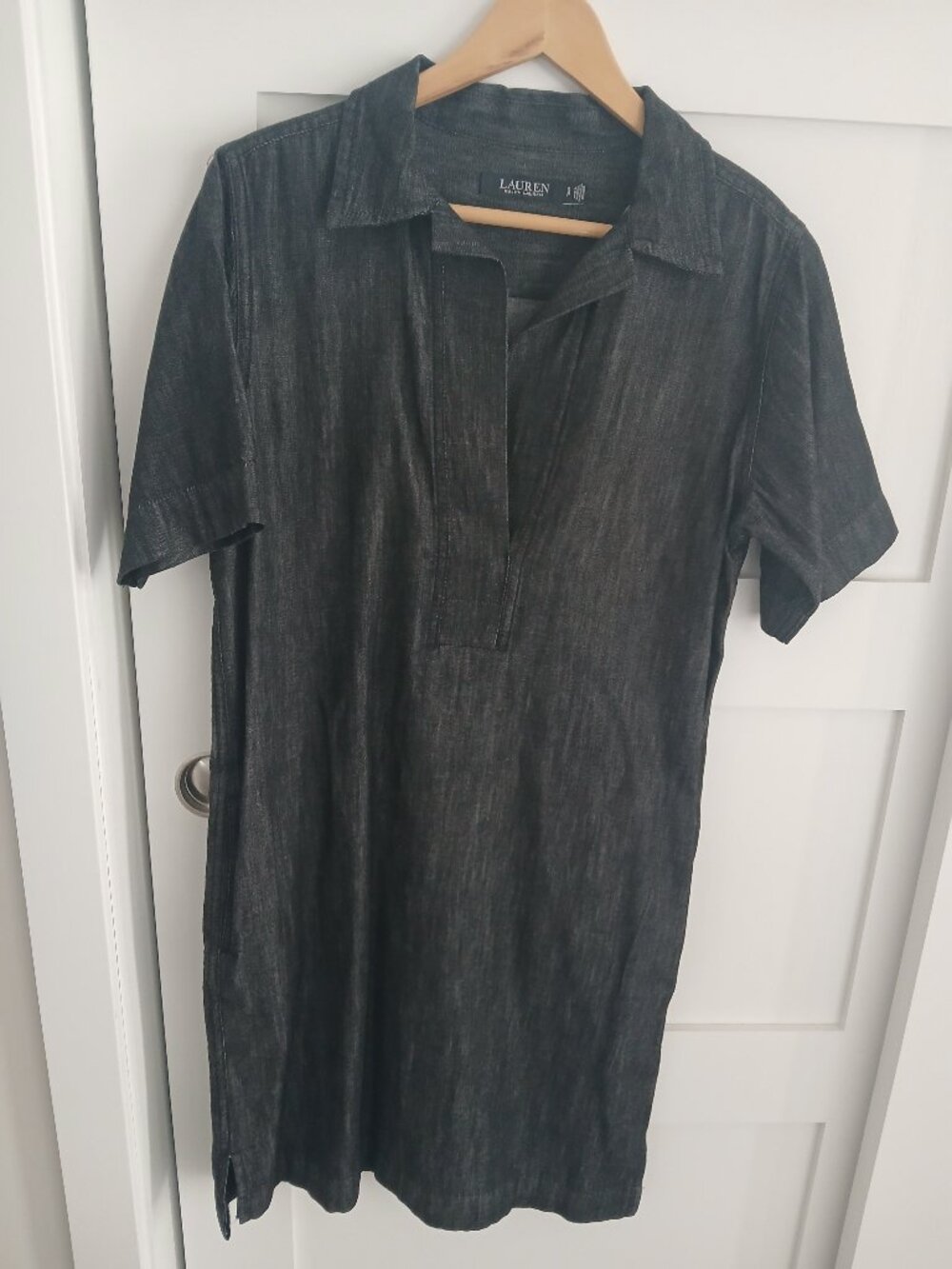 Lauren Ralph Lauren  Black denim dress Size Petite Small